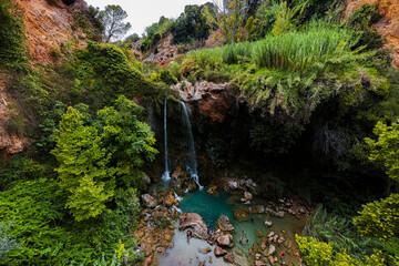 Aerial view of the Gorgos de Anna in Anna, Valencia, Spain
