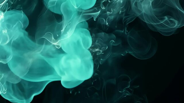 Mysterious swirling smoke patterns create an enchanting visual experience in a dark setting