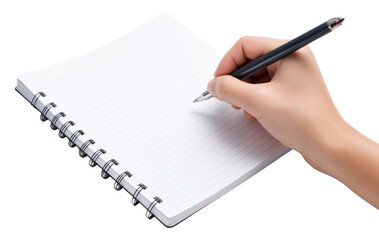 Writing diary book hand.