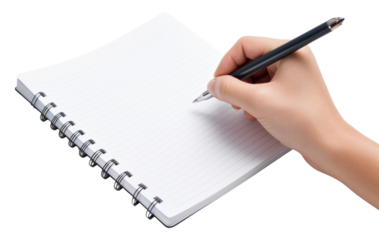 Writing diary book hand.