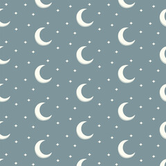 Pattern with crescent moons