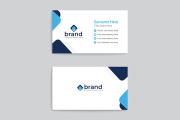 Blue and black business card design