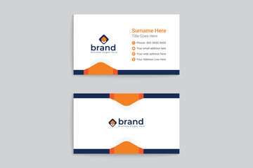 Orange shape business card design