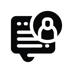 talk icon. vector glyph icon for your website, mobile, presentation, and logo design.