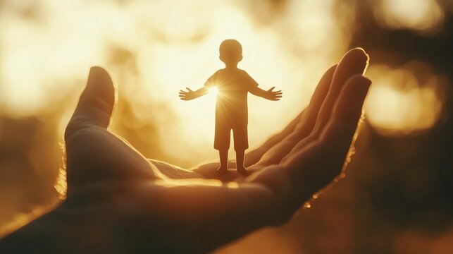 A symbolic image of a person holding an inner child figure, illustrating the concept of IFS therapy and emotional healing from childhood trauma.