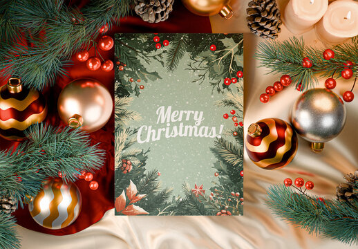 Christmas Greeting Card Mockup