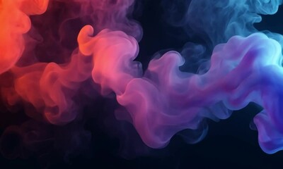 Gas smoke Colorful clouds on black background. 4k time-lapse video animation