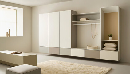 Fototapeta premium Designing a dressing room in a minimalist style