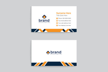Orange shape business card design