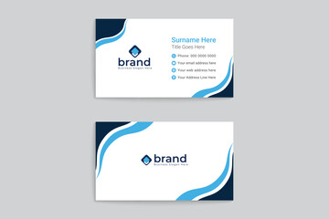 Blue and black business card design