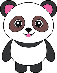 Panda color icon vector style White background.