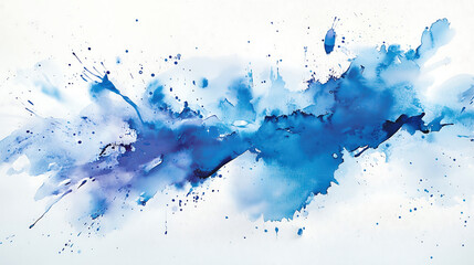 Obraz premium Abstract Blue Watercolor Splash on White Background