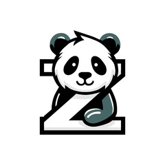 a panda with a letter on it that says  panda