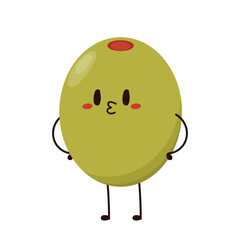 Olive character design. Olive on white background. Olive mascot.