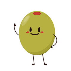 Olive character design. Olive on white background. Olive mascot.