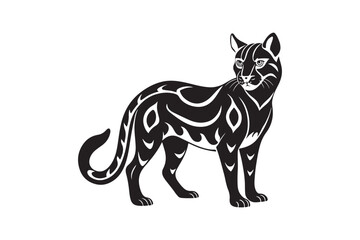 Ocelot  silhouette vector illustration, Ocelot  silhouette vector, Ocelot  silhouette PNG , Ocelot  silhouette