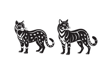 Ocelot  silhouette vector illustration, Ocelot  silhouette vector, Ocelot  silhouette PNG , Ocelot  silhouette