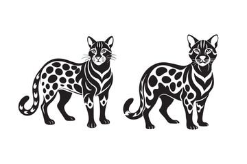 Ocelot  silhouette vector illustration, Ocelot  silhouette vector, Ocelot  silhouette PNG , Ocelot  silhouette