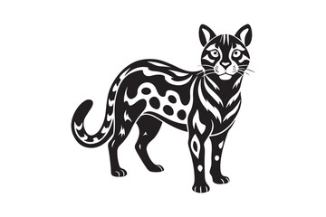 Ocelot  silhouette vector illustration, Ocelot  silhouette vector, Ocelot  silhouette PNG , Ocelot  silhouette
