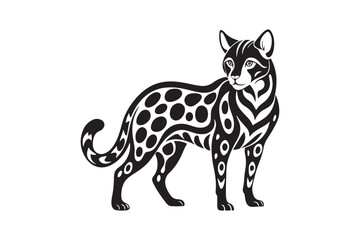 Ocelot  silhouette vector illustration, Ocelot  silhouette vector, Ocelot  silhouette PNG , Ocelot  silhouette