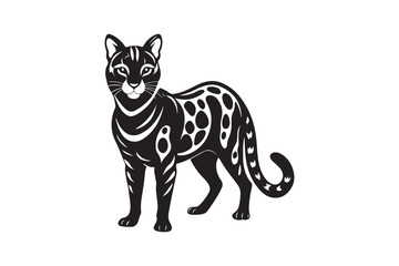 Ocelot  silhouette vector illustration, Ocelot  silhouette vector, Ocelot  silhouette PNG , Ocelot  silhouette