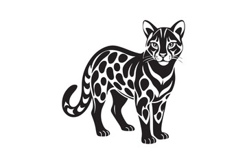 Ocelot  silhouette vector illustration, Ocelot  silhouette vector, Ocelot  silhouette PNG , Ocelot  silhouette