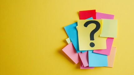 Multiple question marks floating in front of a laptop screen as a person types, symbolizing online research and inquiry.