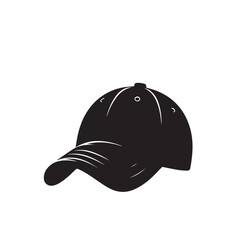 Fototapeta premium Man's cap silhouette. Baseball cap vector design. Cap illustration.