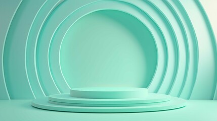 Obraz premium Sea green abstract scene background. Product presentation, mock up, show product, Creative podium, stage pedestal or platform