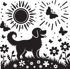 dog silhouette vector 