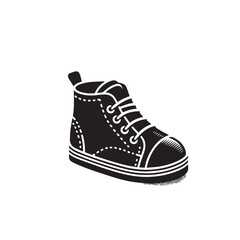 Baby shoes silhouette. kid shoes vector silhouette. Baby shoes illustration black on white background.