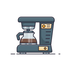 Cartoon vector illustration of coffee machine.