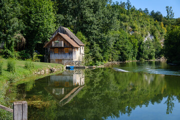 Fototapeta premium Bathing place Damelj on Kolpa river in Bela krajina, Slovenia