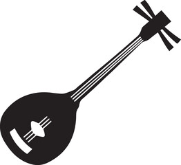violin silhouette vector art illustration.