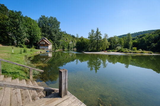 Bathing place Damelj on Kolpa river in Bela krajina, Slovenia