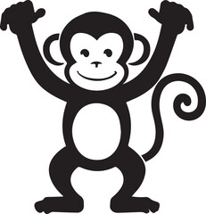 monkey silhouette vector illustration.
