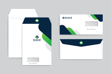 Green color envelope design