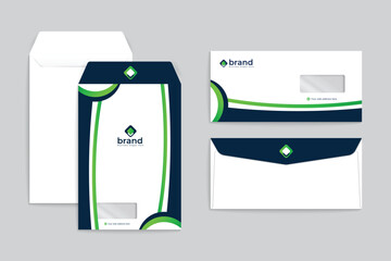 Green color envelope design