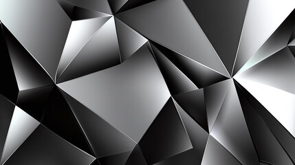 Obraz premium Abstrakt geometrische Polygon Formen Schwarz Silber Farbverlauf Hintergrund Motiv