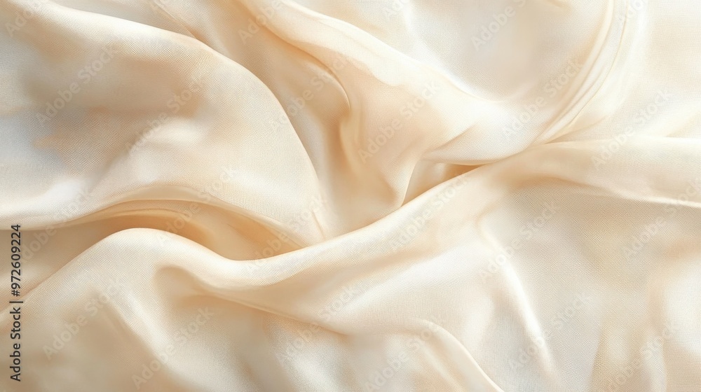 Poster soft, flowing fabric draped elegantly in natural light, showcasing delicate texture and subtle color