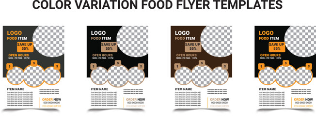 PrintCOLOR VARIATION FOOD FLYER TEMPLATES