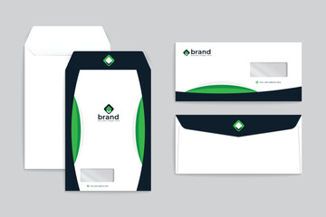 Green color envelope design