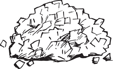 玉ねぎ　みじん切り　手描き　線画