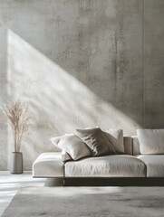 Modern Living Room with Sunlight Beams