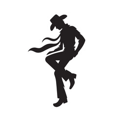 Cowboy silhouette. Cowboy with horse silhouette. Cowboy vector design isolated on white background.