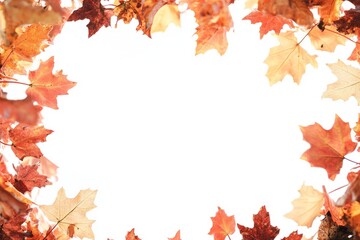 illustration of autumn leaves frame for greeting card , fall season, autumn season