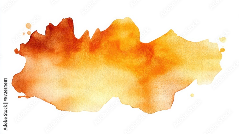 Aufkleber warm orange watercolor splash with soft edges for artistic design elements and creative projects