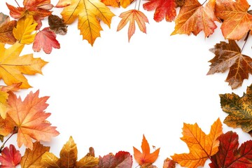 illustration of autumn leaves frame for greeting card , fall season, autumn season