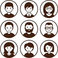 black and white avatar icon