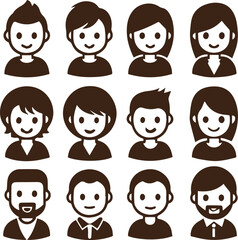 black and white avatar icon